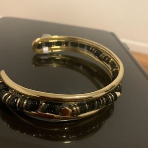 Alexis Bittar Coveteur Black Beaded Gold Choker Necklace